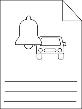 un documento muestra un coche debajo un campana con Tres líneas abajo sus esquina es doblada abajo vector
