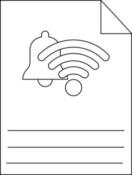 un documento icono con un notificación campana y Wifi símbolo vector
