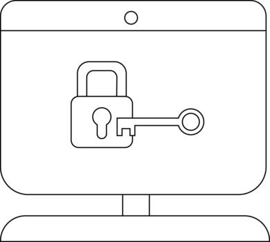 un monitor muestra un candado llave señalización potencial datos seguridad o acceso proteccion medidas vector
