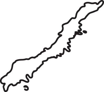 Outline map of a long thin island chain vector
