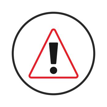 un circular alerta firmar con un exclamación marca dentro un rojo triángulo exhibiendo potencial peligros vector