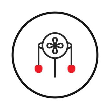 resumen artístico creación retratar polea sistema mecánica con floral diseño en un minimalista vector