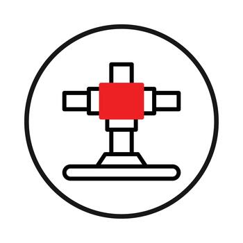 Abstract artistic creation with bold lines and red square centerpiece visual artwork displaying vector