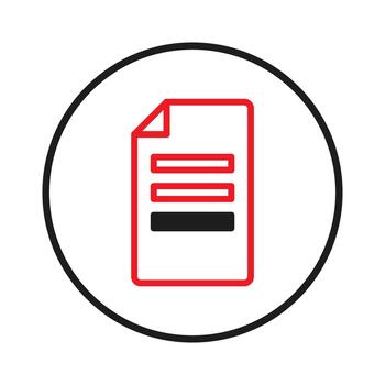 Abstract document icon in red outline offering a simplified presentation with minimalist design vector