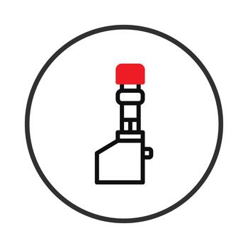 resumen geométrico ilustración presentando un minimalista dispositivo dentro un circular marco representando vector