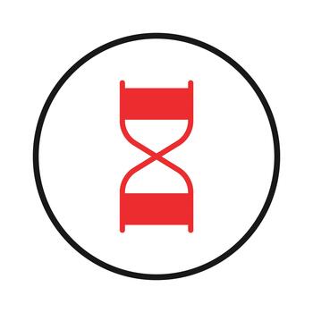 Abstract minimalistic hourglass symbol inside a circle representing time or deadline or countdown vector