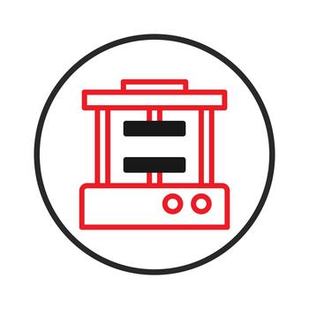 Abstract representation of a futuristic technological appliance with minimalist design and clean vector