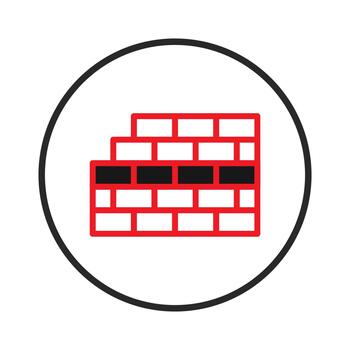 resumen simbólico arquitectónico construcción concepto utilizando ladrillo modelo dentro circular marco vector