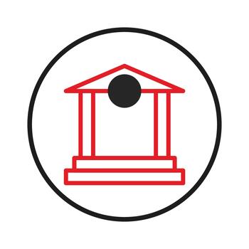 arquitectónico marco de referencia representado dentro un circular frontera destacando fundacional estabilidad y vector