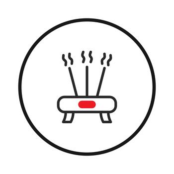 Aromatherapy ritual represented by minimalist incense sticks within a circular frame for spa vector