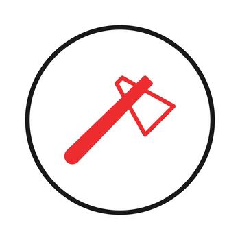 hacha silueta en un circular marco regalos un negrita y sencillo gráfico símbolo para varios creativo vector