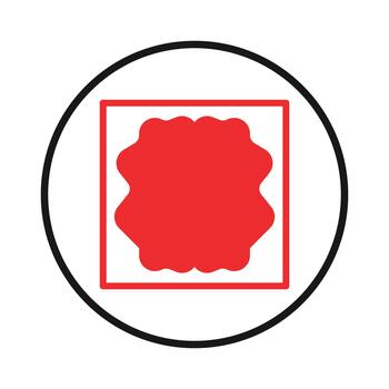 negrita conceptual diseño exhibiendo un rojo resumen forma adjunto dentro cuadrado y circulo formas vector