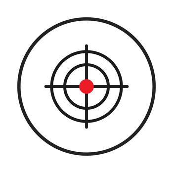 Precision focused targeting concept representing accuracy achievement aim aspiration objective vector