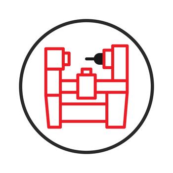 precisión fabricación icono representando un avanzado computerizado numérico controlar máquina para vector