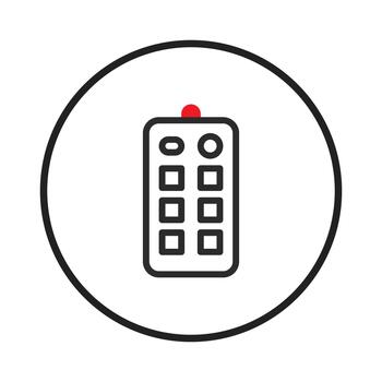 Remote control device illustration showcases minimal interface with essential button setup vector