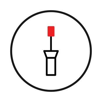 destornillador herramienta contorno con rojo acento dentro un negro circulo regalos precisión objeto diseño vector