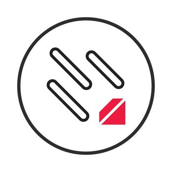 sencillo resumen diseño presentando Tres lineal elementos y un vibrante geométrico acento para moderno vector