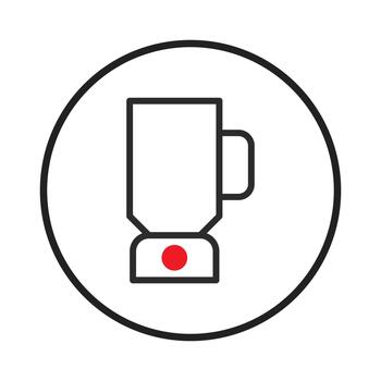 sencillo licuadora ilustración con rojo poder botón encerrado en un circular frontera proporciona un limpiar vector