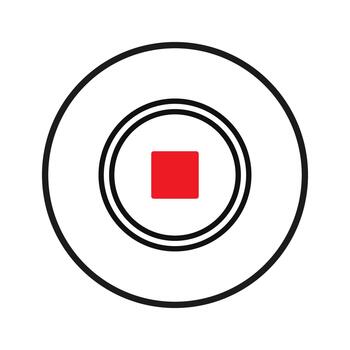 sencillo geométrico composición exhibiendo negrita rojo cuadrado dentro concéntrico círculos simbolizando vector