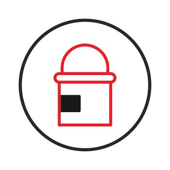 Simple representation showcasing a storage container design with bold lines and minimal vector