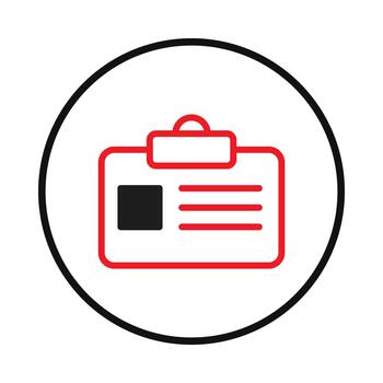 Sleek identity badge emblem showcasing personal data in clean format inside round border frame vector