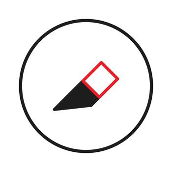 Sleek interface icon displaying a stylized pencil inside clean circular design offering vector