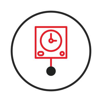 Square clock with pendulum minimalistic design concept representing time flow and efficiency vector