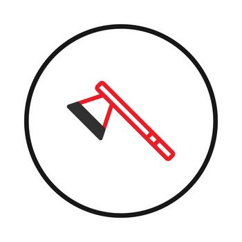 Striking single line illustration of a unique hand tool inside a circle symbolizing precision vector