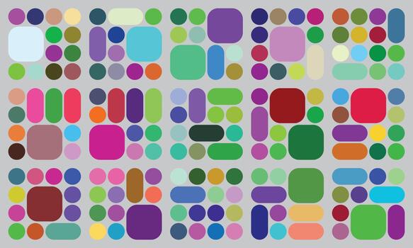 Vibrant abstract geometric pattern, rounded shapes, circles, modern design vector