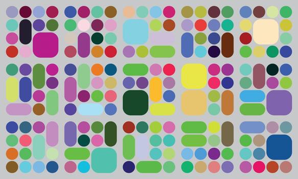 resumen geométrico modelo con vistoso círculos y redondeado formas formación vector