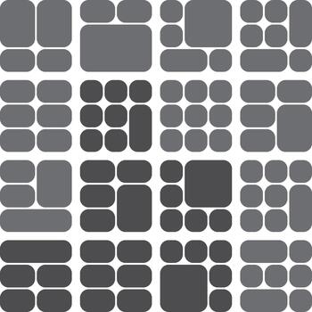 resumen cuadrícula modelo con variar sombras de gris redondeado rectangular formas vector