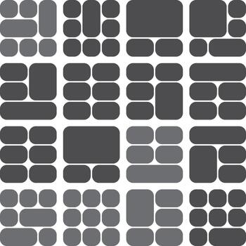 resumen geométrico cuadrícula modelo con redondeado formas, ui diseño concepto marco de referencia vector