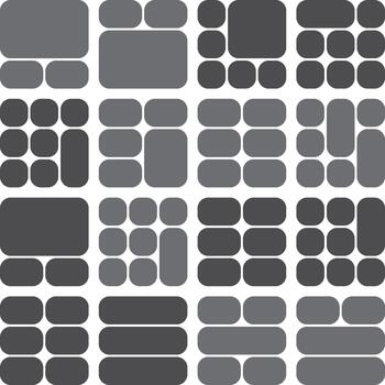 resumen modular cuadrícula modelo con redondeado gris rectangular formas en blanco vector