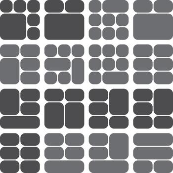 resumen geométrico cuadrícula modelo presentando gris redondeado rectangular formas vector