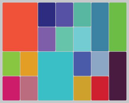 vibrante resumen mosaico con diverso redondeado rectangular formas modelo vector