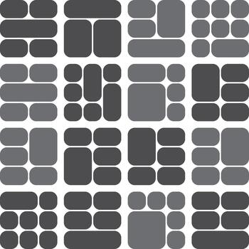resumen redondeado rectángulos modelo en escala de grises, un sin costura Enlosables diseño vector
