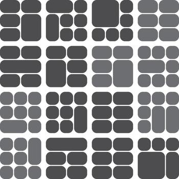 resumen geométrico modelo con modular gris redondeado rectángulos y cuadrícula vector