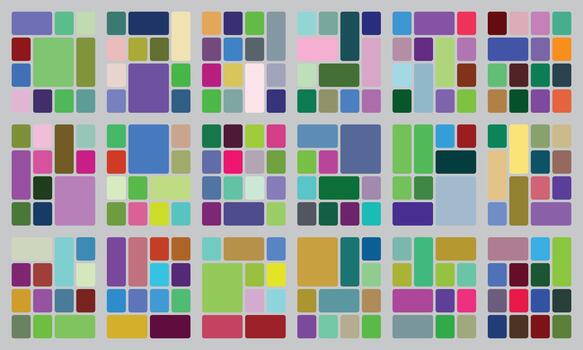 vibrante resumen geométrico modelo presentando redondeado rectángulos y cuadrícula vector
