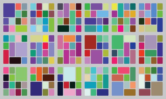 Vibrant abstract geometric mosaic pattern featuring colorful rounded blocks vector
