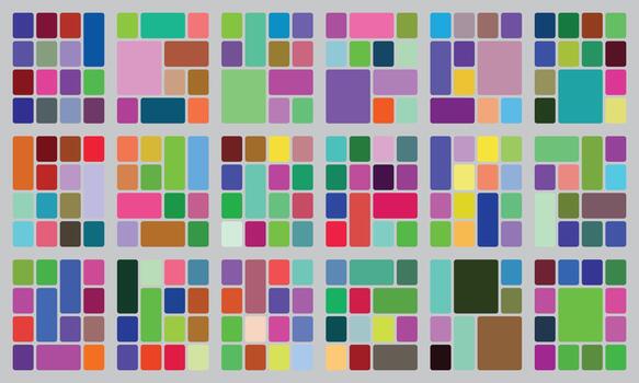 resumen vistoso redondeado rectángulos mosaico modelo fondo gráfico Arte. vector