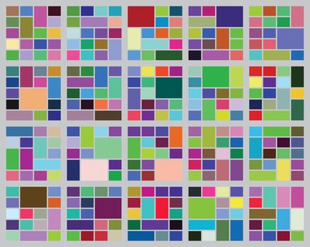 resumen vistoso geométrico cuadrícula modelo presentando diverso vibrante formas vector