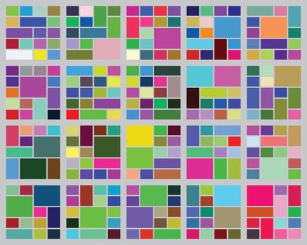 resumen geométrico vistoso mosaico patrones arreglado en un sistemático cuadrícula vector