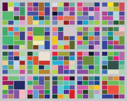 Colorful geometric abstract pattern of mosaic blocks in a repeating grid vector