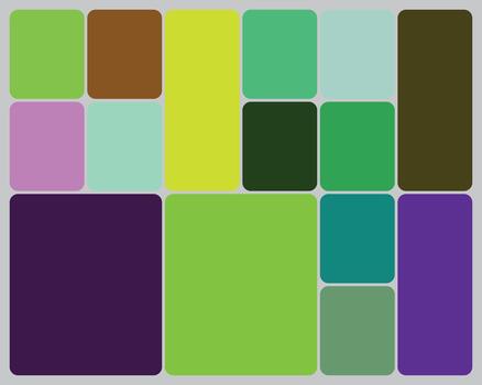 Colorful abstract geometric grid with rounded rectangles and diverse hues art vector