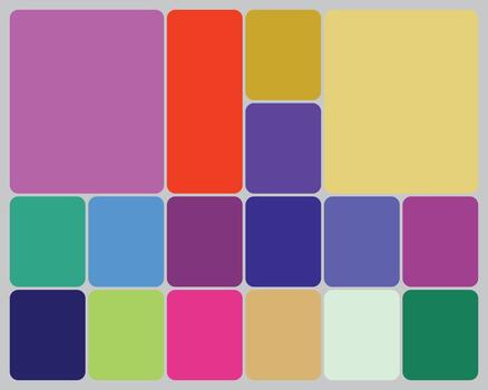 Colorful geometric abstract pattern with rounded rectangles on a gray background vector