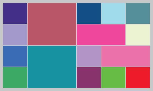 Geometric grid pattern of vibrant colorful squares and rectangles abstract design vector