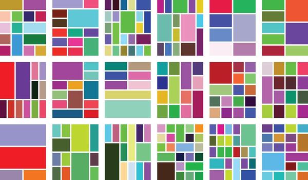 vistoso geométrico collage cuadrícula diseño antecedentes con resumen modelo vector