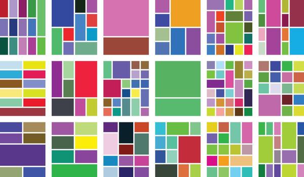 Dynamic colorful abstract geometric grid patterns squares and rectangles vector