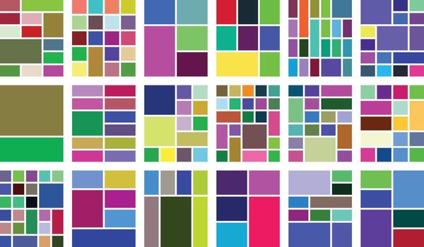 Colorful abstract geometric mosaic pattern with vibrant rectangular blocks vector