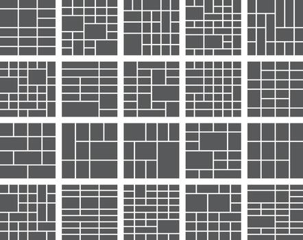 conjunto de diverso foto collage plantillas, moderno cuadrícula diseños para web diseño vector